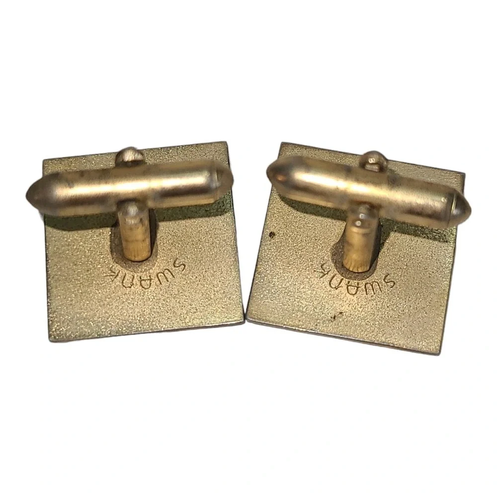 Vintage Swank Gold Tone Classic Embossed‎ Men's Cufflinks